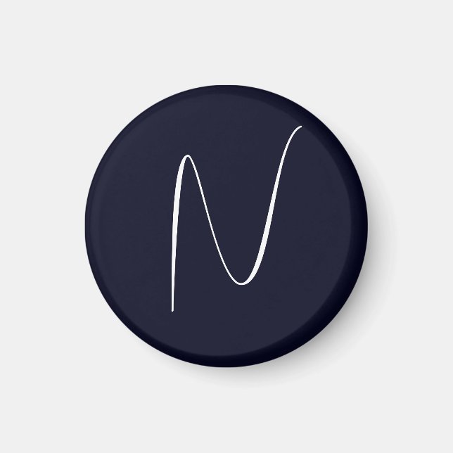 Initial Monogrammed Handwritten Professional Plain Magnet (Front)