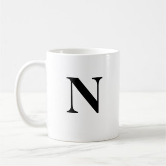 Initial N & Personalised Name Coffee Mug