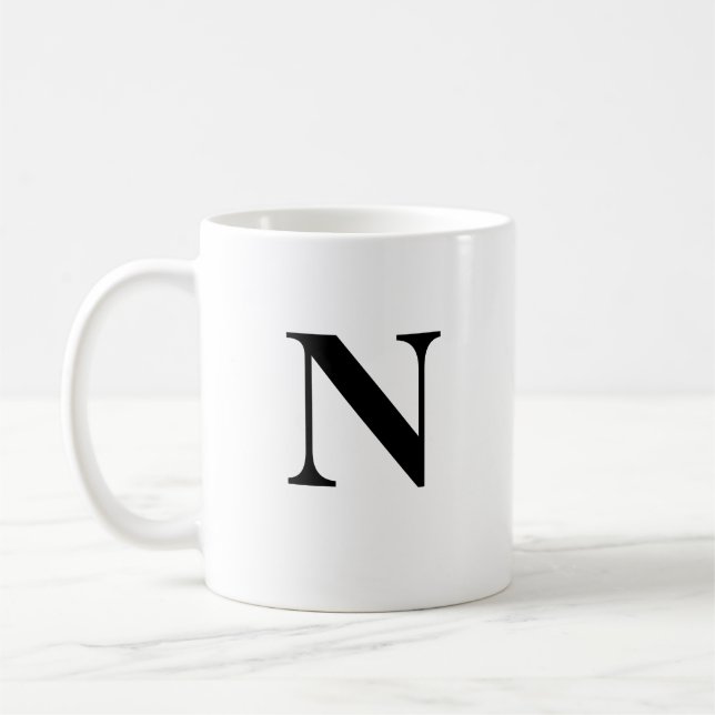 Initial N & Personalised Name Coffee Mug (Left)