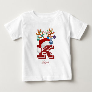 Initial Name Matching Christmas Family Baby T-Shirt
