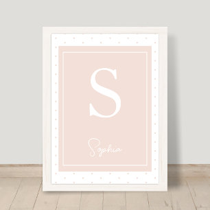 Initial Name Personalised Monogram Nursery Poster