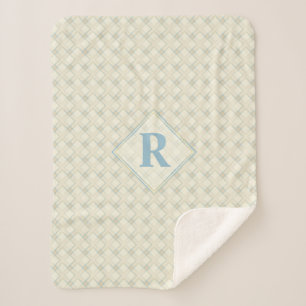 Initial Nice Abstract Blue & Golden Transparency Sherpa Blanket