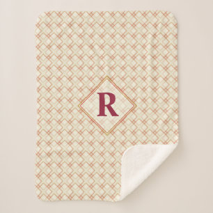 Initial Nice Abstract Red & Golden Transparency Sherpa Blanket