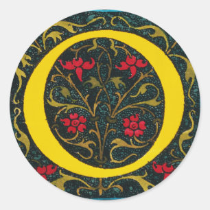 INITIAL O, 1520. CLASSIC ROUND STICKER