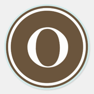 Initial O monogram circle letter seal party favour