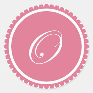 Initial O princess pink monogram seal party favour