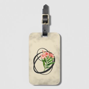 Initial O, Vintage Oleander Luggage Tag