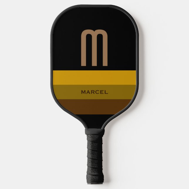 Initial on a Striped and Modern  Pickleball Paddle (Front)