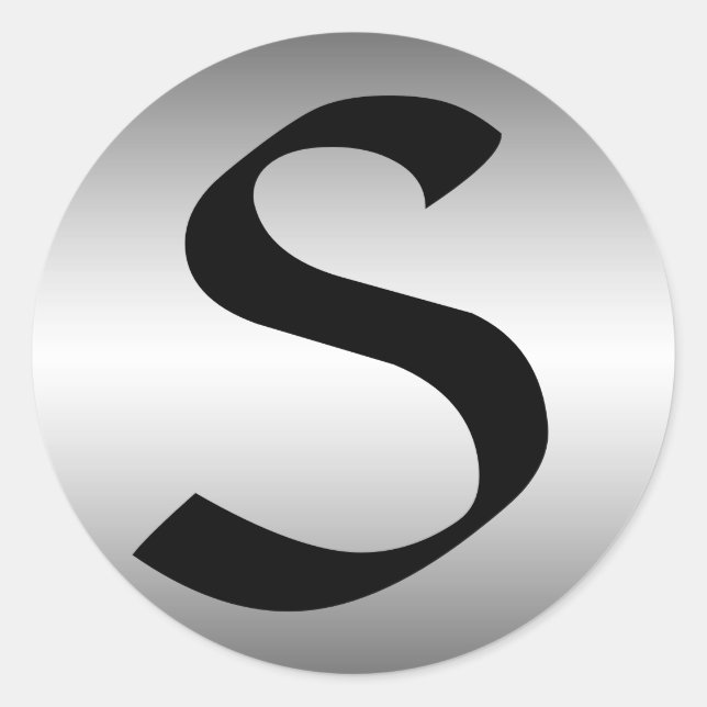 Initial On Metal Plate Sticker (Front)