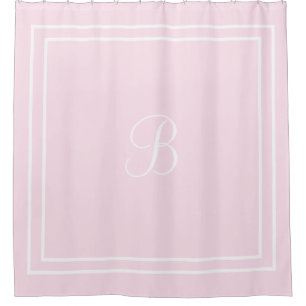 Initial or name pink shower curtain