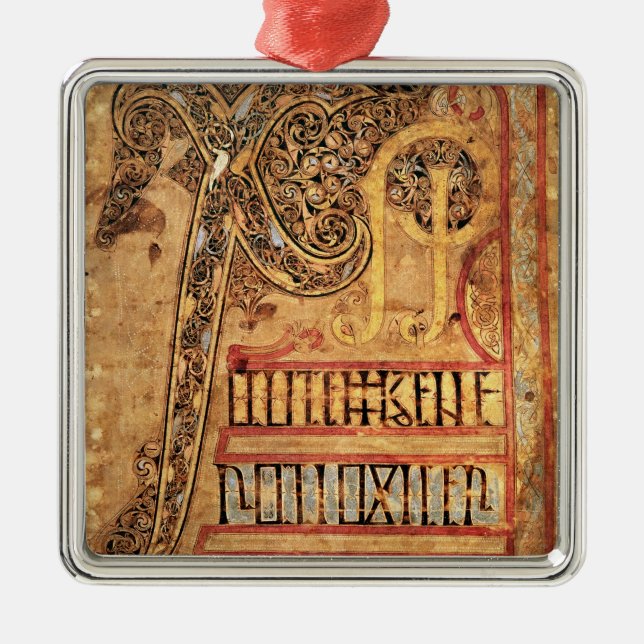 Initial page from the Lichfield Gospels, c.720 Metal Tree Decoration (Front)