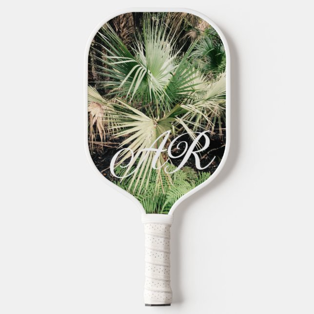 Initial Personalised Palm Tree Pickleball Racket Pickleball Paddle (Front)