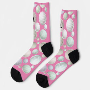 Initial Pink Golf  Socks