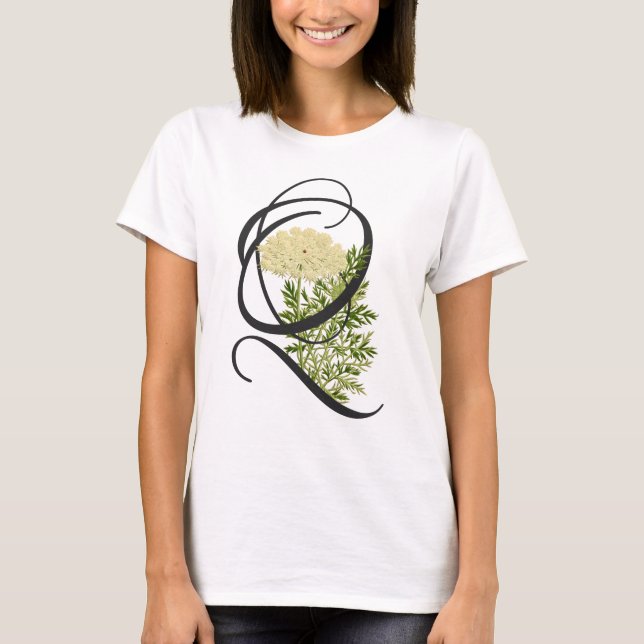 Initial Q, Vintage Queen Anne's Lace T-Shirt (Front)