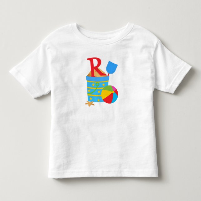 Initial R- Toddler Fine Jersey T-Shirt (Front)