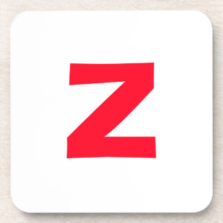 Initial Red Monogrammed Huge Letter Own Name Coaster