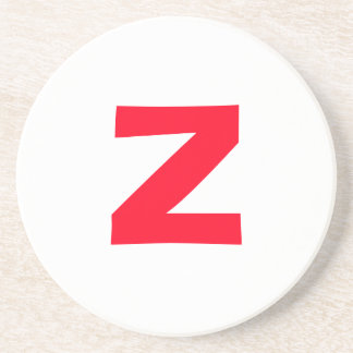 Initial Red Monogrammed Huge Letter Own Name Coaster