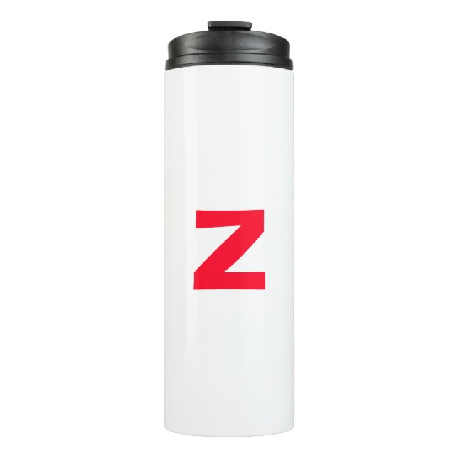Initial Red Monogrammed Huge Letter Own Name Thermal Tumbler (Front)