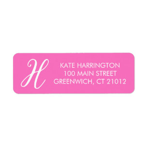 Initial Return Address Label in Pink