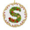 initial S monogrammed christmas ornament - circle