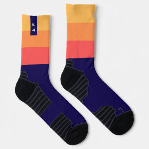 Initial striped socks. Personalised. Crew Socks