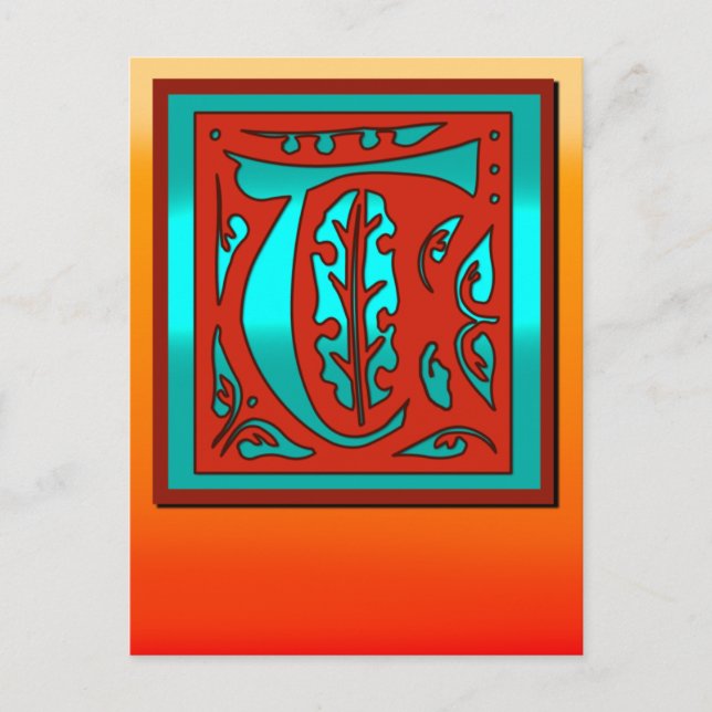 Initial T Southwestern Sunset Colours Card (Front)
