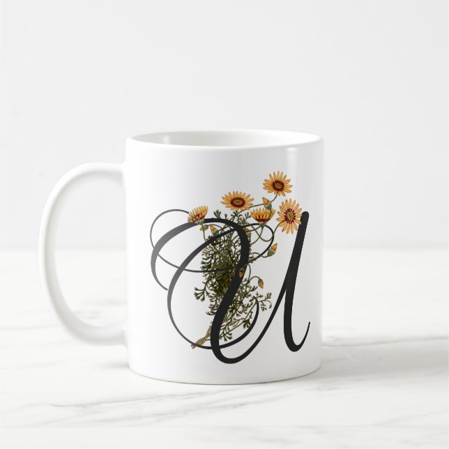 Initial U, Vintage Ursinia T-Shirt Coffee Mug (Left)