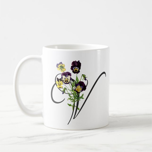 Initial V with Vintage Violas Coffee Mug (Left)