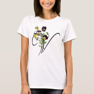 Initial V with Vintage Violas T-Shirt