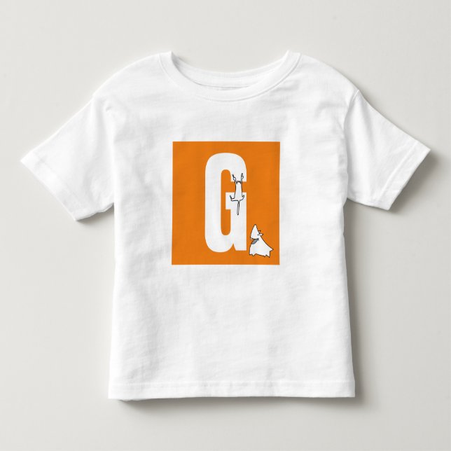 Initial w/ hanging cat & friendly dog funny toddler T-Shirt (Front)