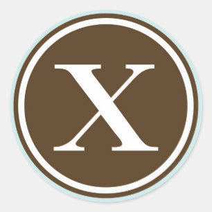 Initial X monogram circle letter seal party favour