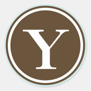 Initial Y monogram circle letter seal party favour