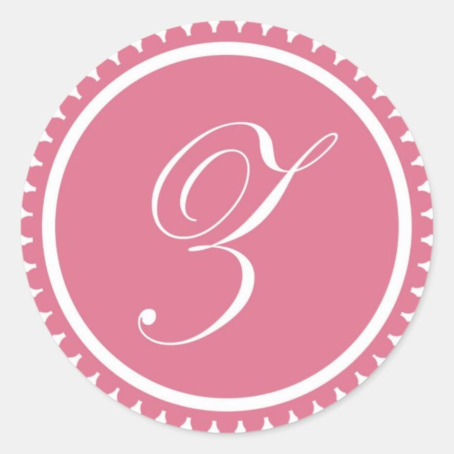 Initial Z princess pink monogram seal party favour (Front)
