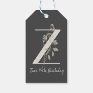 Initial Z With Soft colour flower Custom Classic Gift Tags