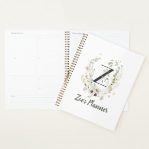 Initial Z With Soft colour flower Planner