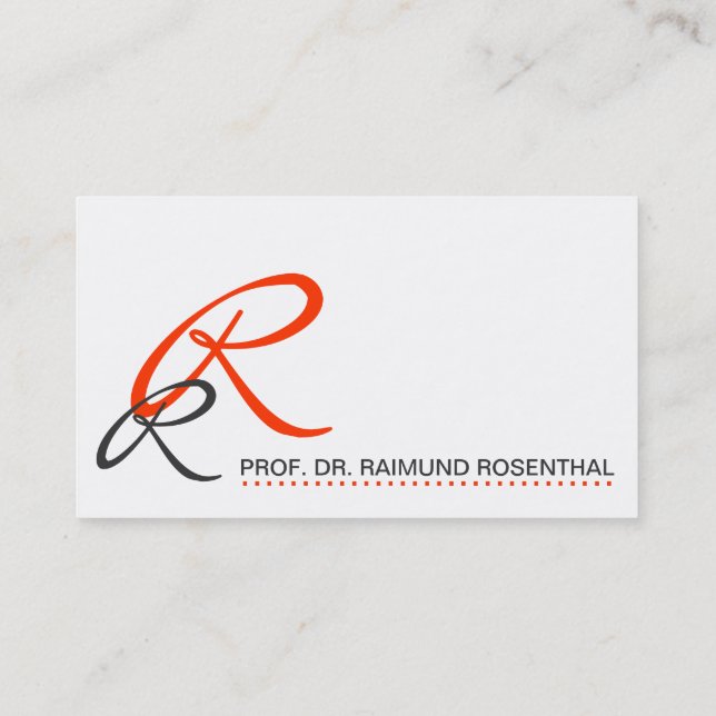 Initialien Visitenkarte Business Card (Back)