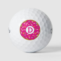 Initialled Callaway golf ball set with pink doughn