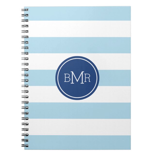 Initialled Stripes Custom Notebook (Front)
