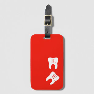 Initialled Teeth Dentistry Symbol Custom Bright Luggage Tag