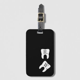 Initialled Teeth Dentistry Symbol Custom Luggage Tag