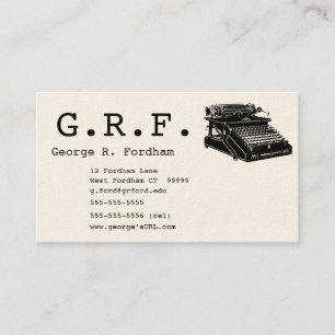 Initials and Typewriter Business Card