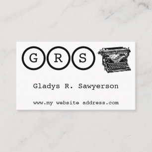 Initials and Typewriter Business Card