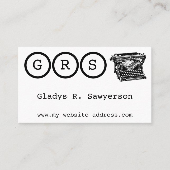 Initials and Typewriter Business Card (Front)