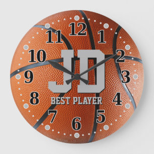 Initials - Best Player Basketball Wall Clock