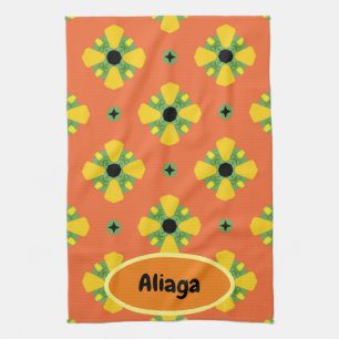 INITIALS Bright Birthday or Anniversary Gift Tea Towel