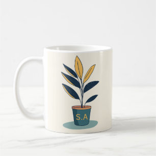 Initials colourful fun Potted Plant Mug