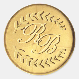 Initials Gold Wax Seal Stickers  Wedding Envelope 