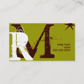 Initials Green regular Appointment Card