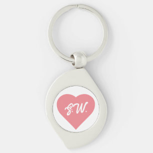 initials Heart Key Ring