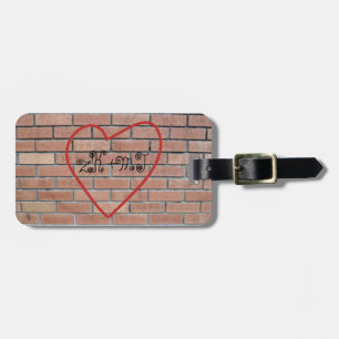 Initials in Heart Love Graffiti Personalised Luggage Tag